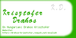 krisztofer drahos business card
